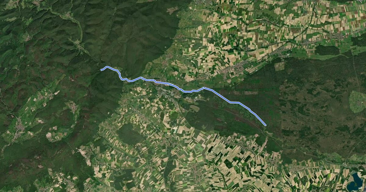Маршрут Rheinland-Pfalz Radroute (Frankreich) на спутниковом снимке
