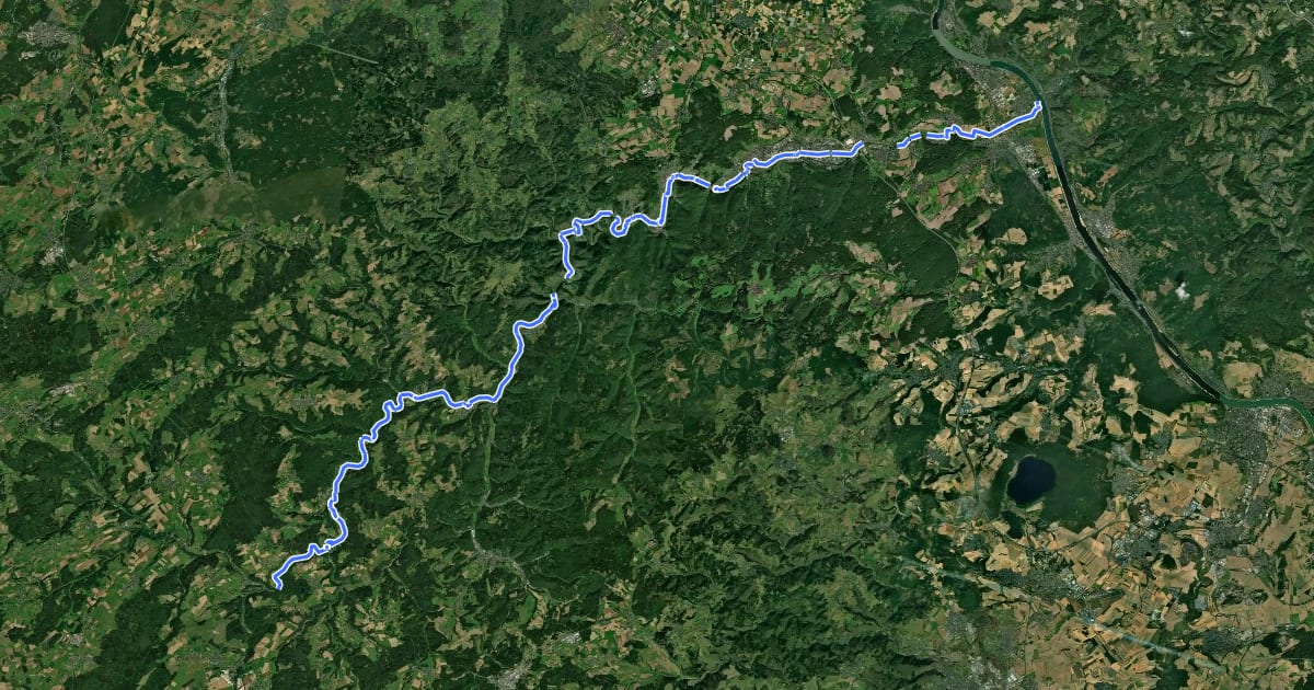 Маршрут Rheinland-Pfalz Radroute (Landkreis Ahrweiler) на спутниковом снимке