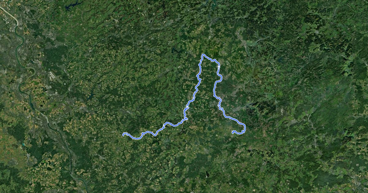 Маршрут Rheinland-Pfalz Radroute (Landkreis Altenkirchen) на спутниковом снимке