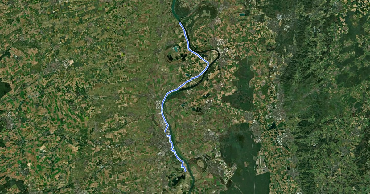 Маршрут Rheinland-Pfalz Radroute (Landkreis Alzey-Worms) на спутниковом снимке