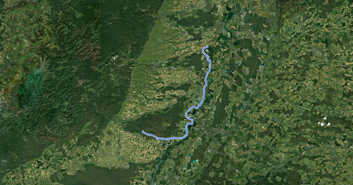 Маршрут Rheinland-Pfalz Radroute (Landkreis Germersheim) на спутниковом снимке