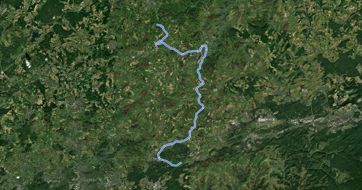 Маршрут Rheinland-Pfalz Radroute (Landkreis Kusel) на спутниковом снимке