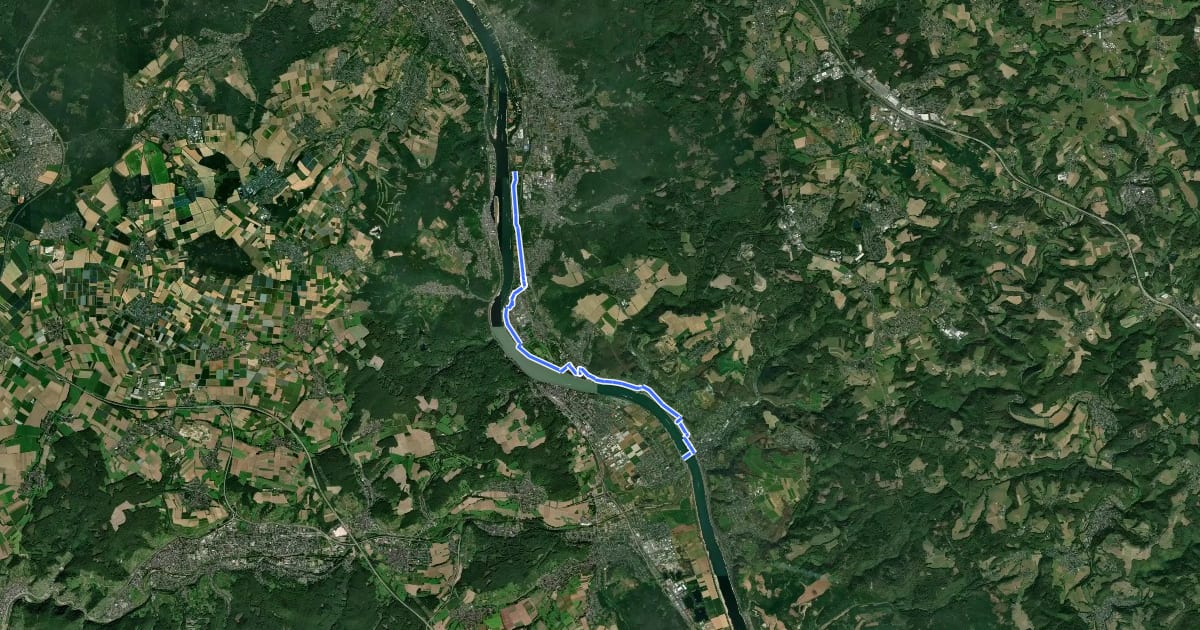 Маршрут Rheinland-Pfalz Radroute (Landkreis Neuwied) на спутниковом снимке