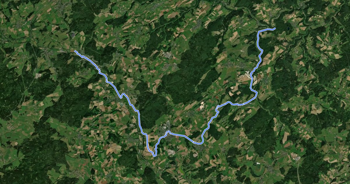 Маршрут Rheinland-Pfalz Radroute (Landkreis Vulkaneifel) на спутниковом снимке