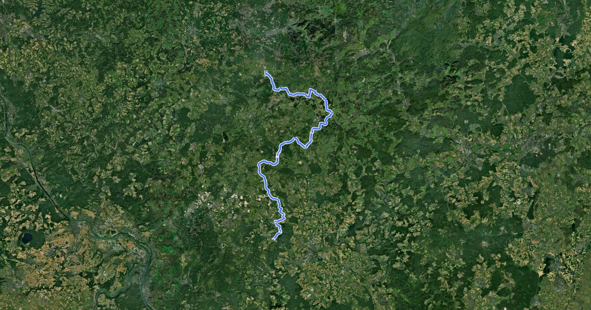 Маршрут Rheinland-Pfalz Radroute (Westerwaldkreis) на спутниковом снимке