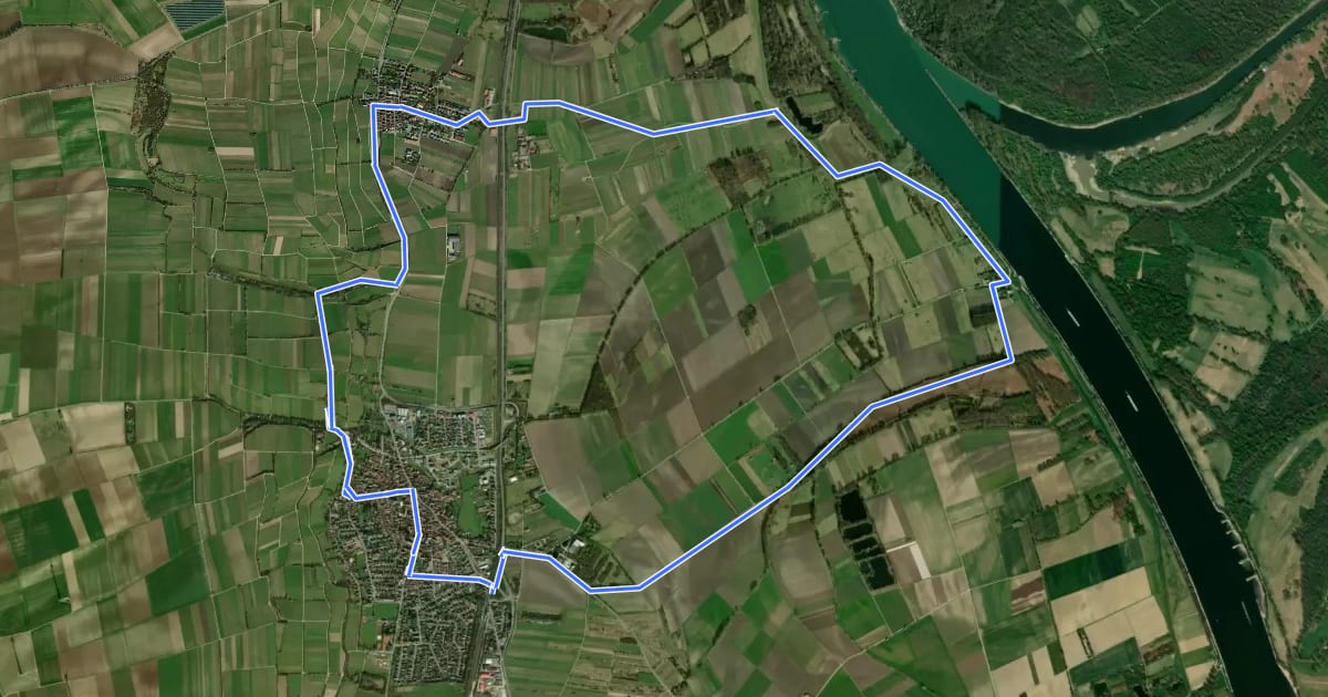 Маршрут RheinRömerWeg на спутниковом снимке