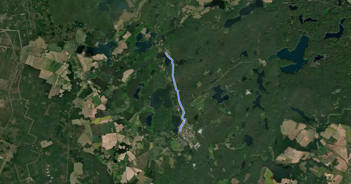 Маршрут Rheinsberg (80) - Rheinsberg (87) на спутниковом снимке