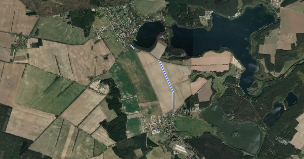 Маршрут Rheinsberg (85) - Rheinsberg (86) на спутниковом снимке