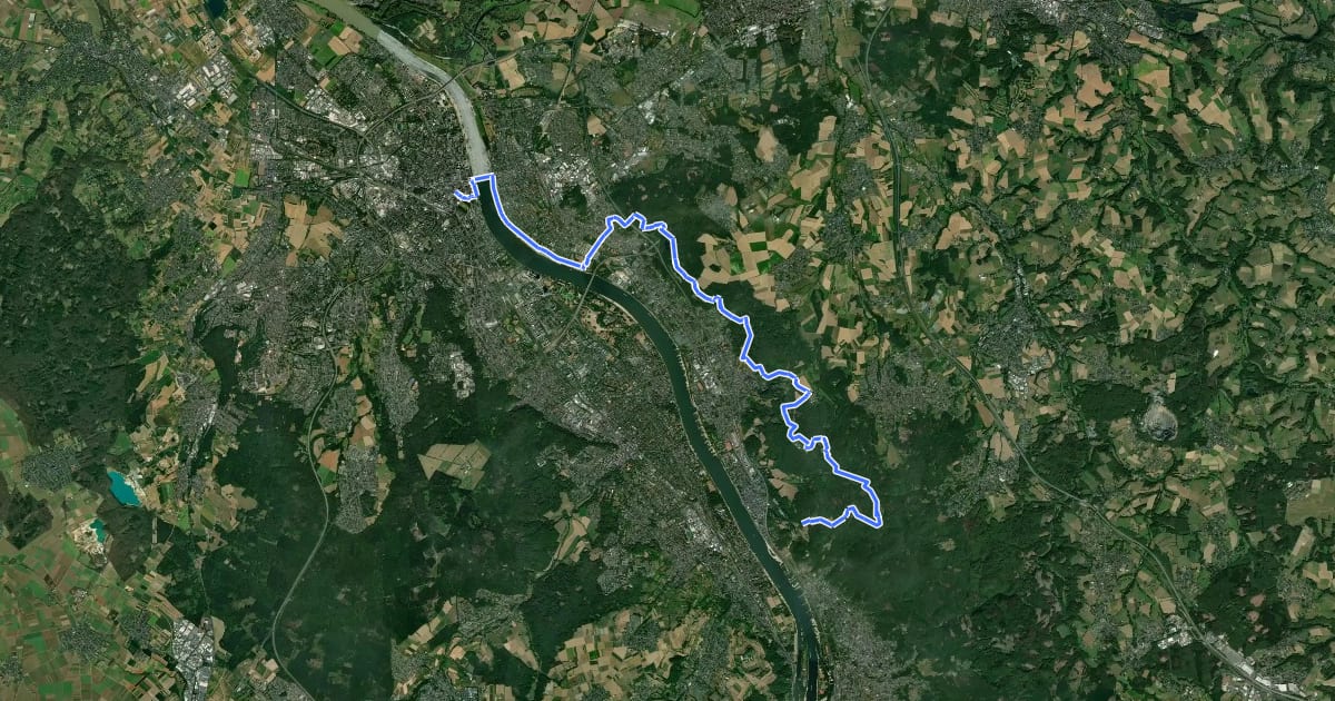 Маршрут Rheinsteig Etappe 01 [Bonn - Königswinter] на спутниковом снимке