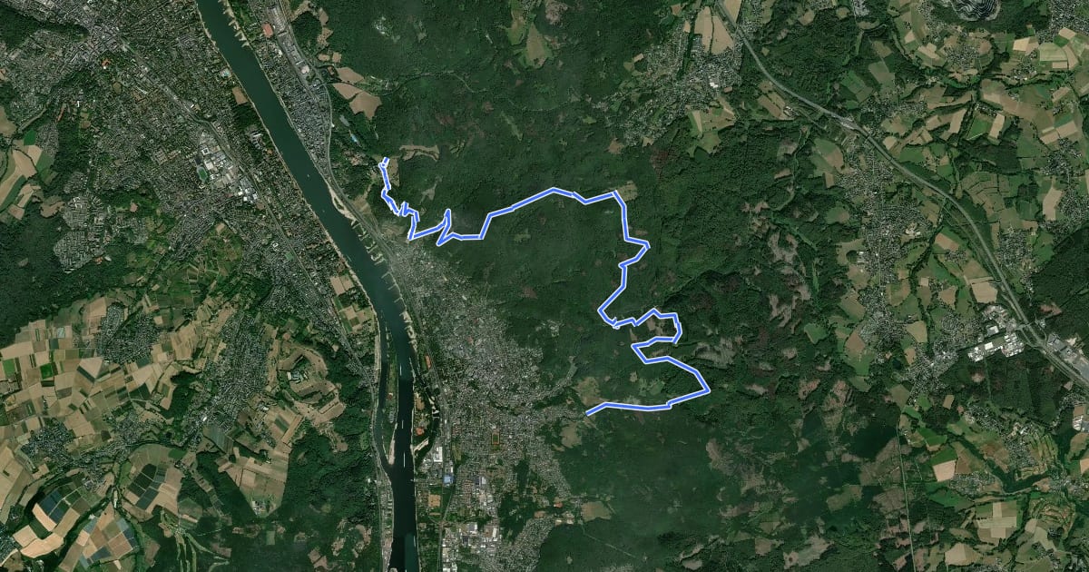 Маршрут Rheinsteig Etappe 02 [Königswinter - Bad Honnef] на спутниковом снимке