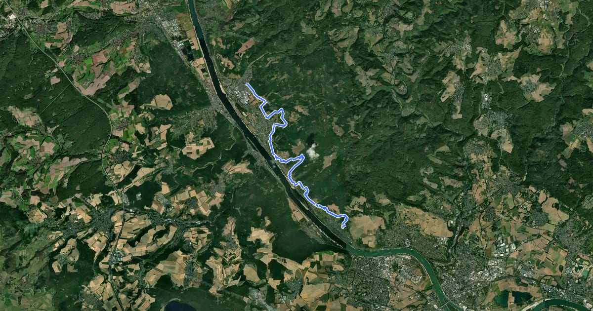 Маршрут Rheinsteig Etappe 05 [Bad Hönningen - Leutesdorf] на спутниковом снимке