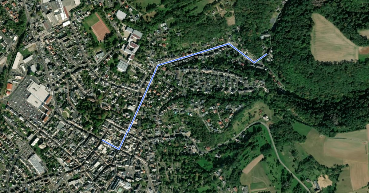 Маршрут Rheinsteig-Zuweg Bendorf (Nord) на спутниковом снимке