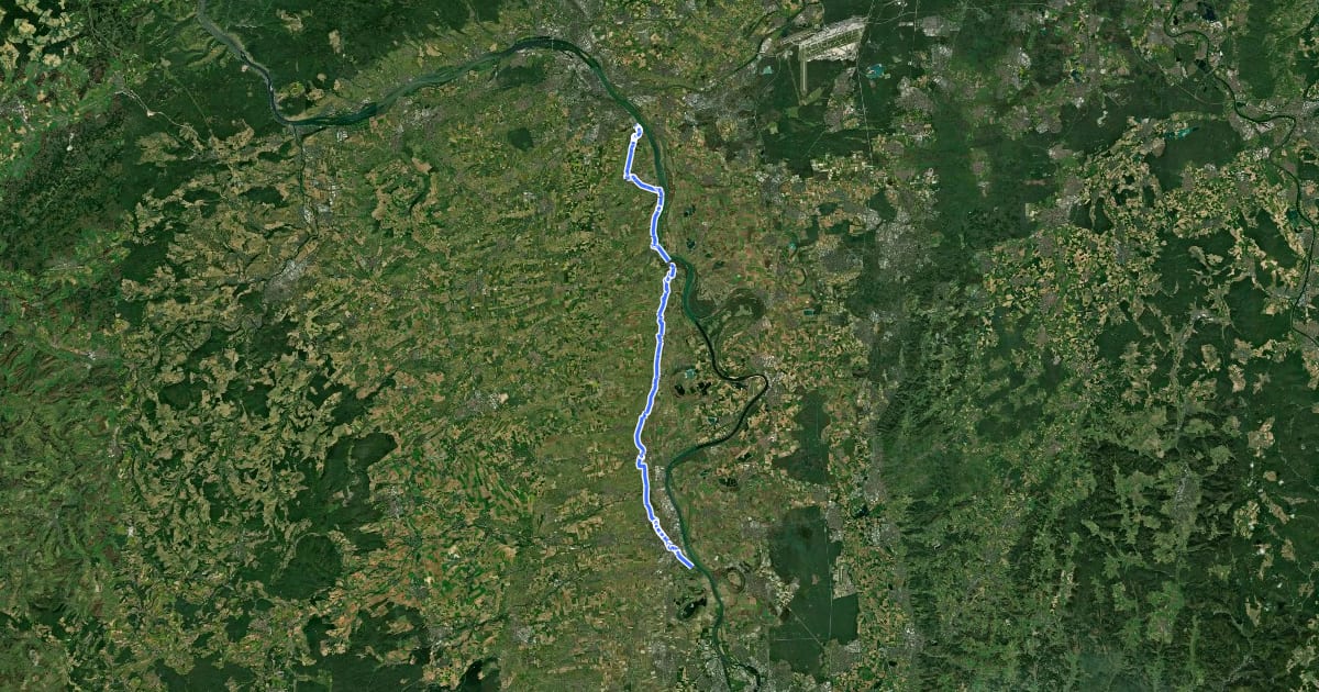 Маршрут Rheinterrassenroute на спутниковом снимке