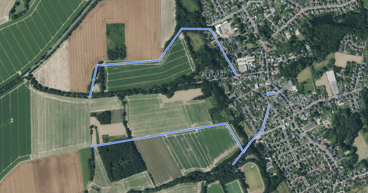 Маршрут Rheurdt Rundweg A1 на спутниковом снимке