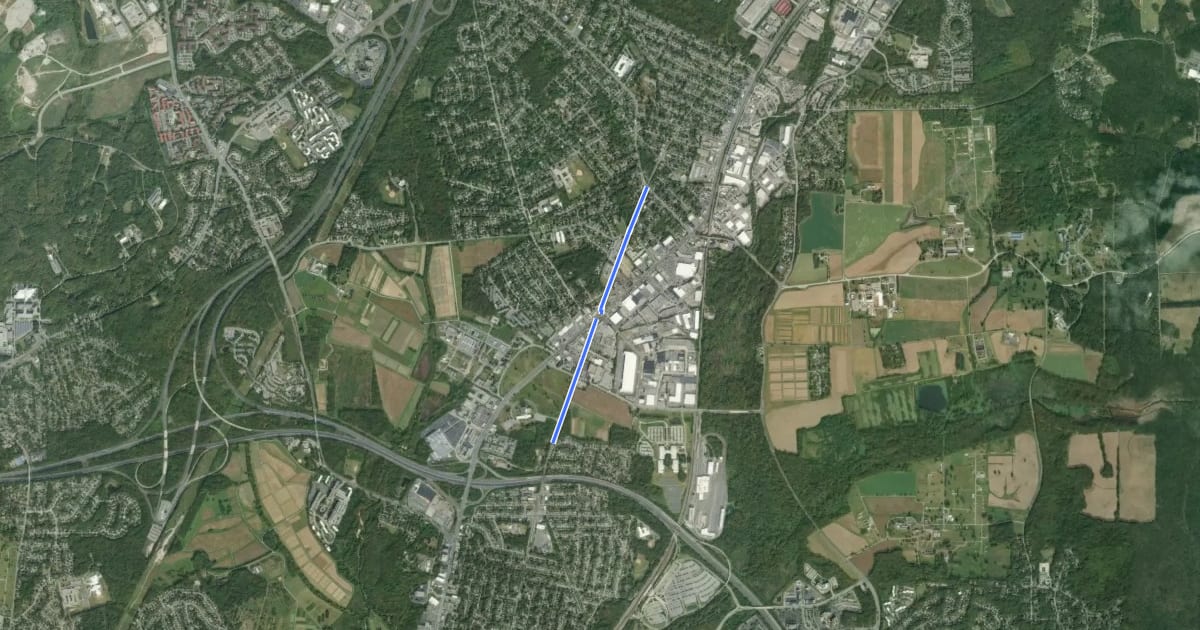 Маршрут Rhode Island Ave на спутниковом снимке