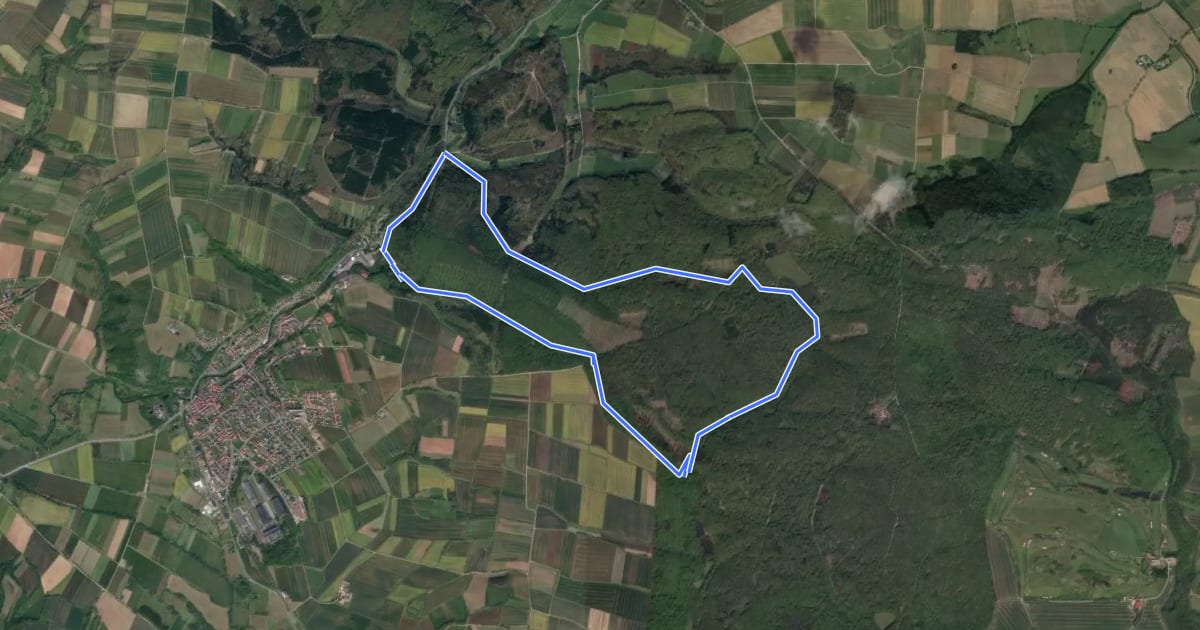 Маршрут Rhumequelle Rundwanderweg 2 на спутниковом снимке