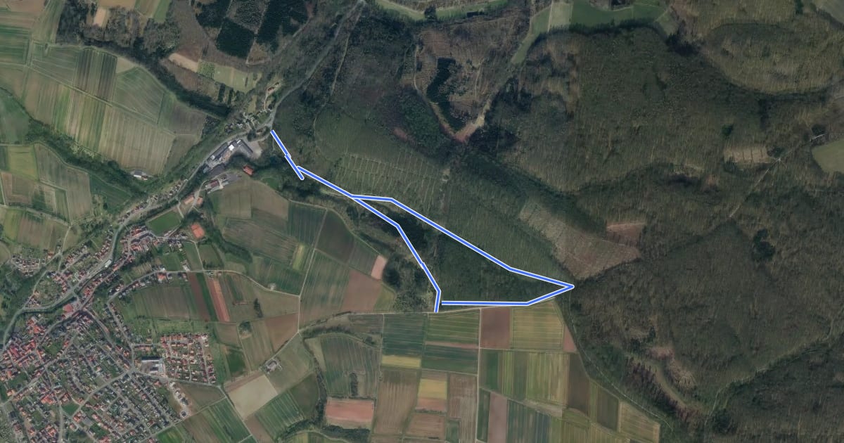 Маршрут Rhumequelle Rundwanderweg 5 на спутниковом снимке
