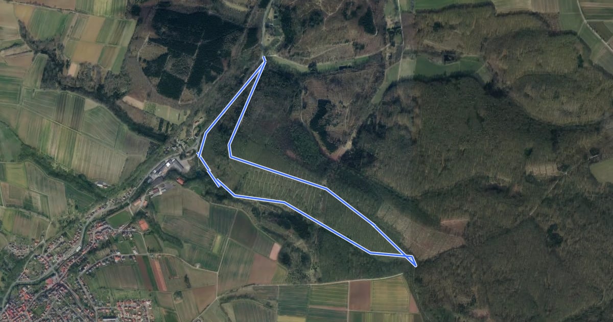 Маршрут Rhumequelle Rundwanderweg 6 на спутниковом снимке
