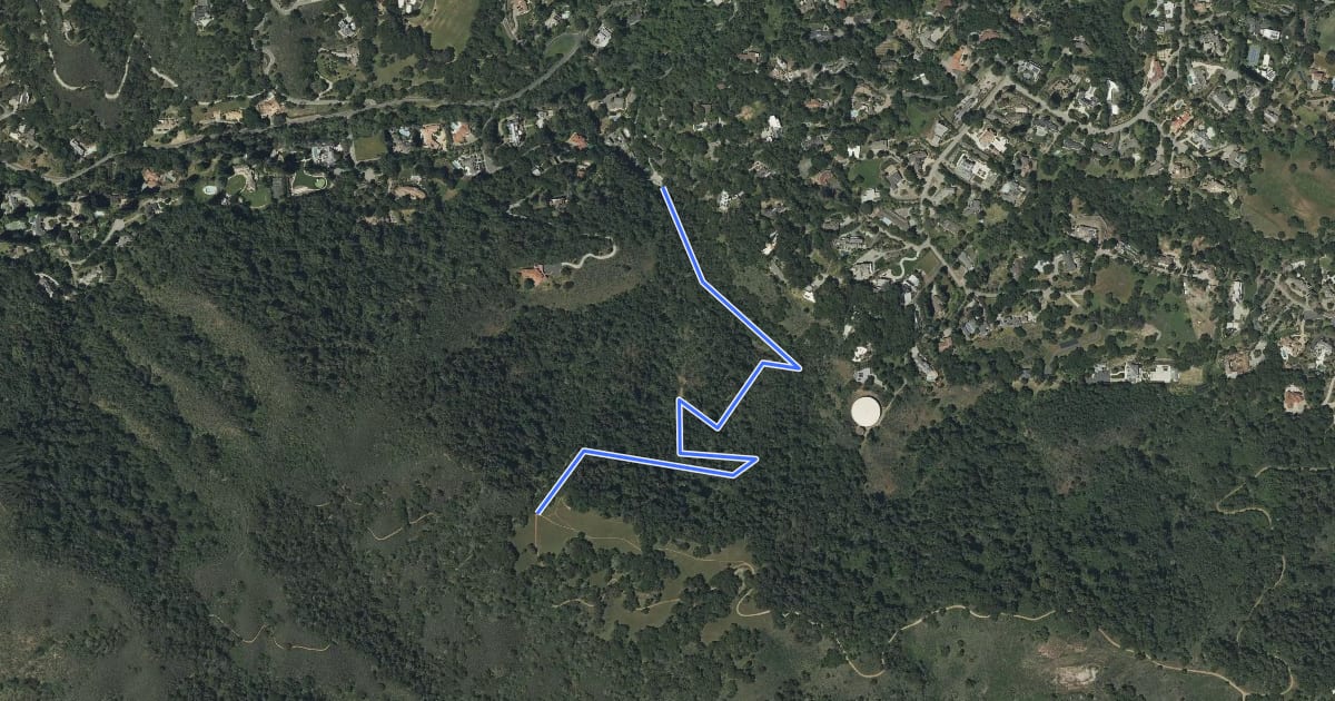 Маршрут Rhus Ridge Trail на спутниковом снимке