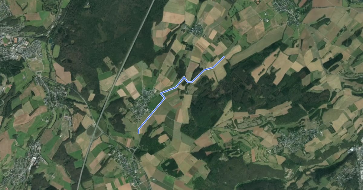 Маршрут Rißdorf (55) - Weiler am Berge (90) на спутниковом снимке