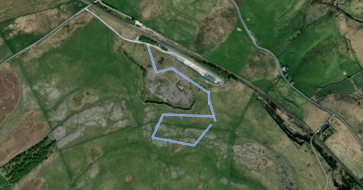 Маршрут Ribblehead Quarry Walk на спутниковом снимке