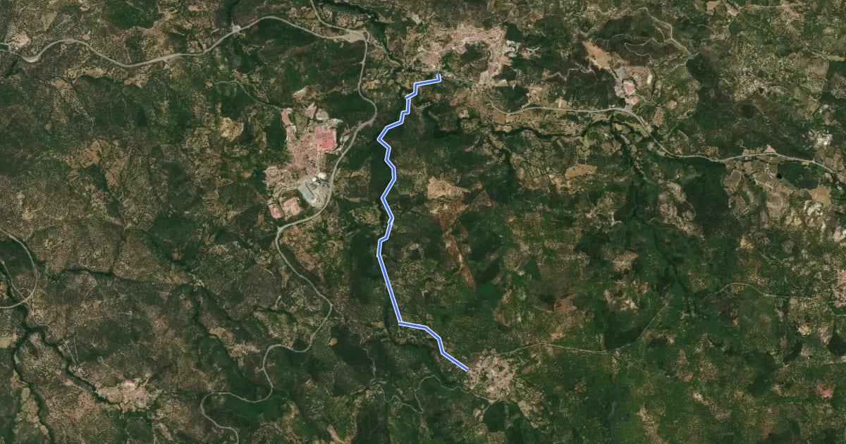 Маршрут Ribera del Jabugo на спутниковом снимке