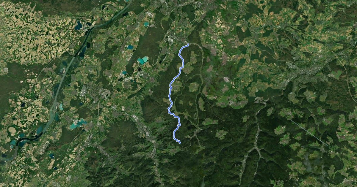 Маршрут Richard-Massinger-Weg (Wanderweg Ettlingen - Bernstein) на спутниковом снимке
