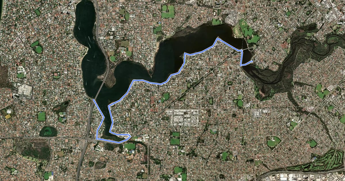 Маршрут Ride around the Rivers Ride 10 - Mount Henry Bridge to Riverton Bridge на спутниковом снимке