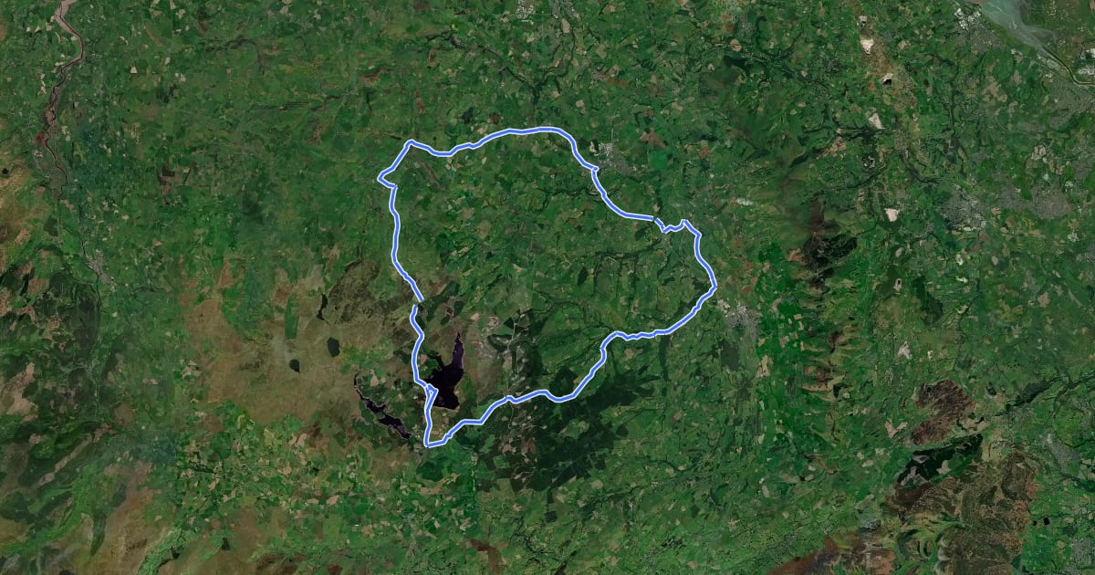 Маршрут Ride North Wales на спутниковом снимке