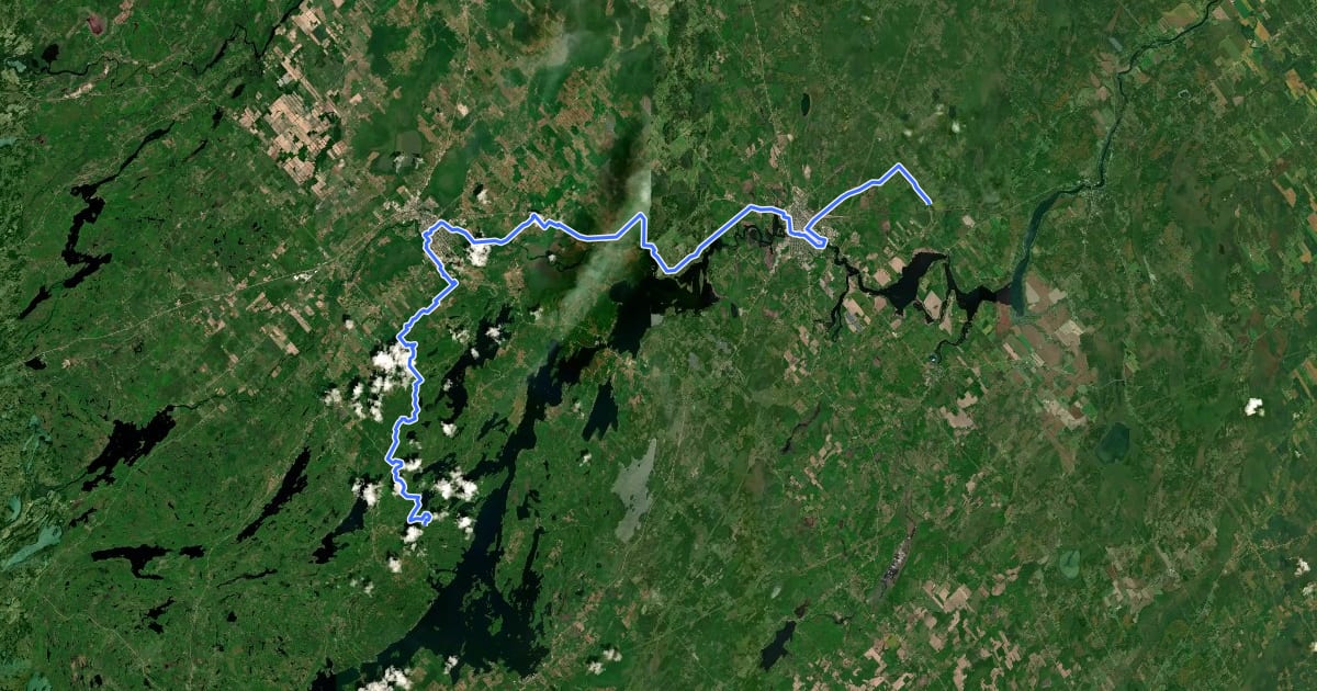 Маршрут Rideau Trail - Central Section на спутниковом снимке