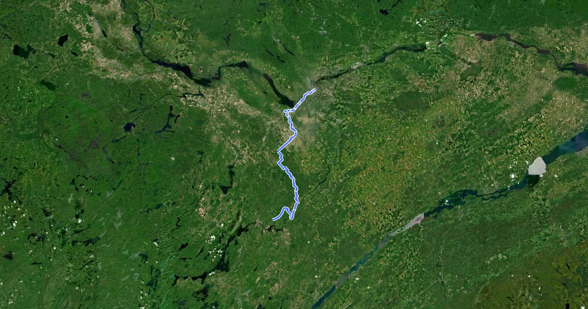 Маршрут Rideau Trail - Ottawa Section на спутниковом снимке