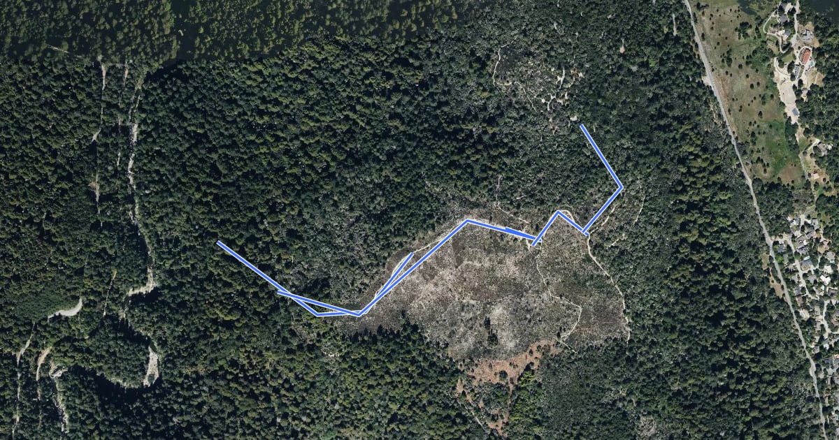 Маршрут Ridge Fire Road на спутниковом снимке