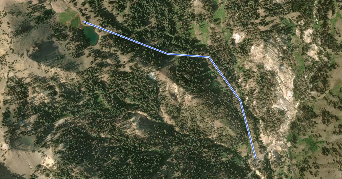 Маршрут Ridge Lakes Trail на спутниковом снимке