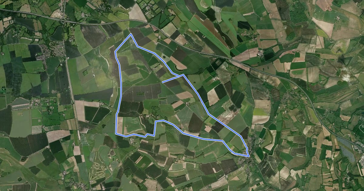 Маршрут Ridgeway Circular Route на спутниковом снимке
