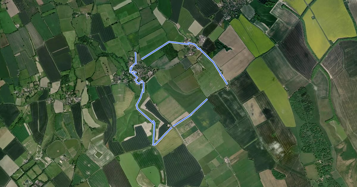Маршрут Ridgeway Circular Route на спутниковом снимке