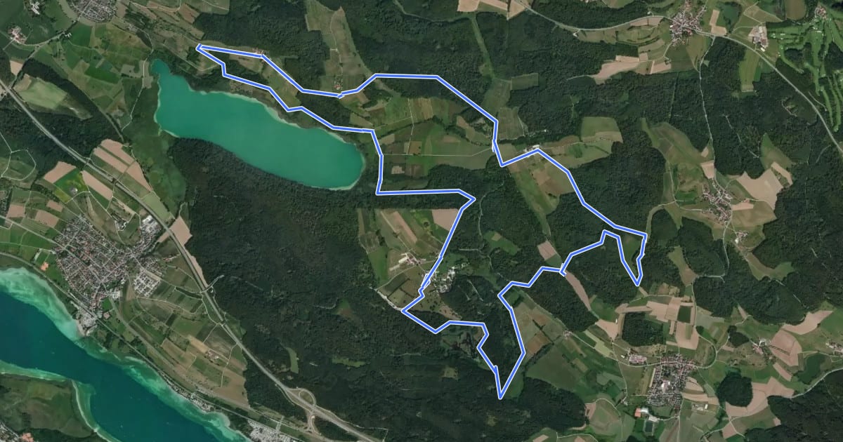 Маршрут Ried-Runde, Allensbacher Naturkino на спутниковом снимке