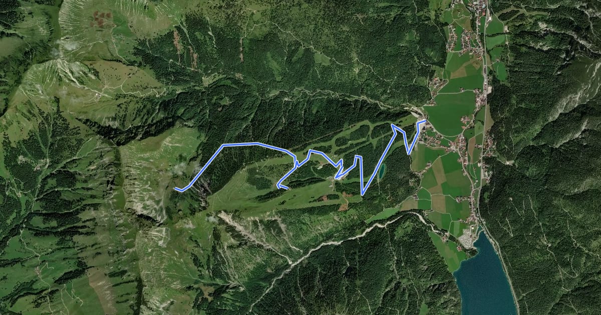 Маршрут Riederbergweg на спутниковом снимке