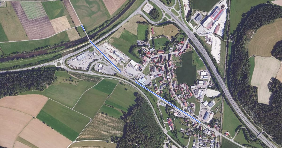 Маршрут Riedweg - Hausen Bodenseestraße на спутниковом снимке