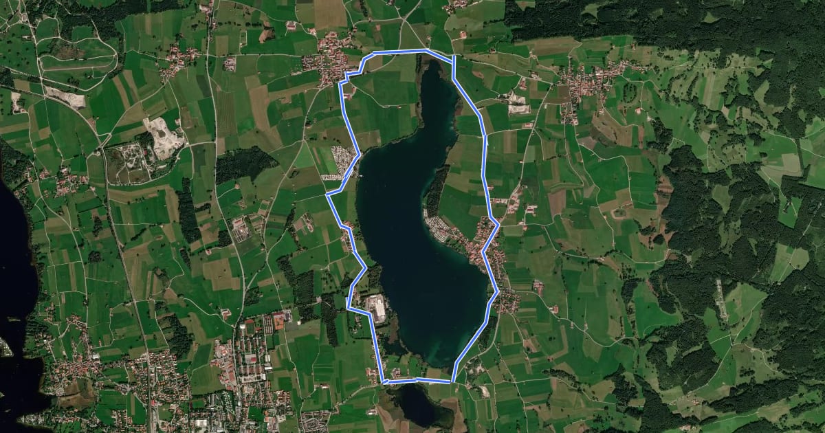 Маршрут Riegsee-Rundweg на спутниковом снимке