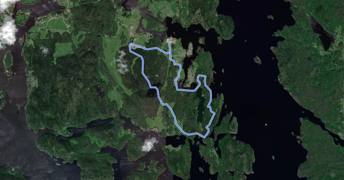 Маршрут Riekkalansaari Trail 12km на спутниковом снимке