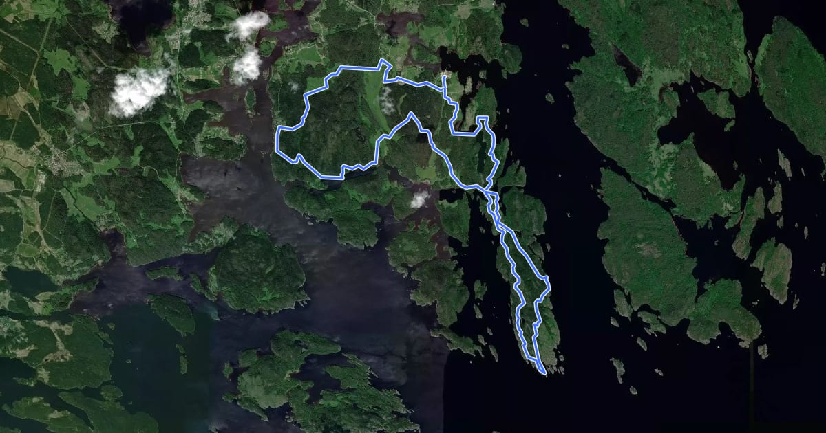 Маршрут Riekkalansaari Trail 35km на спутниковом снимке