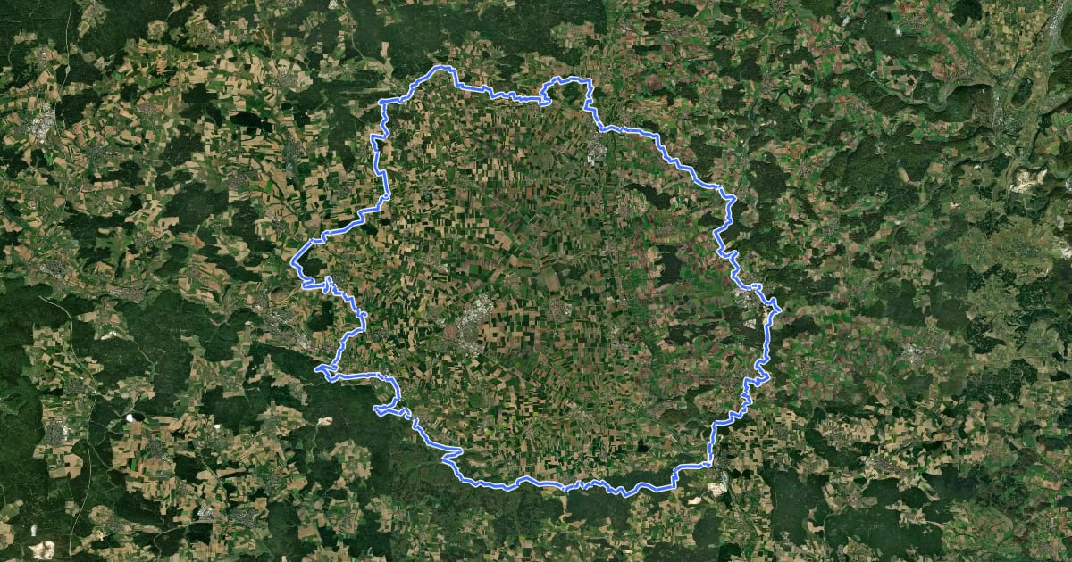Маршрут Ries-Panoramaweg на спутниковом снимке