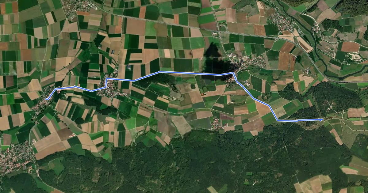 Маршрут Rieskrater Planetenweg на спутниковом снимке