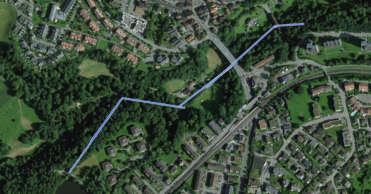 Маршрут Riffigweiher - Rotbachbrücke на спутниковом снимке