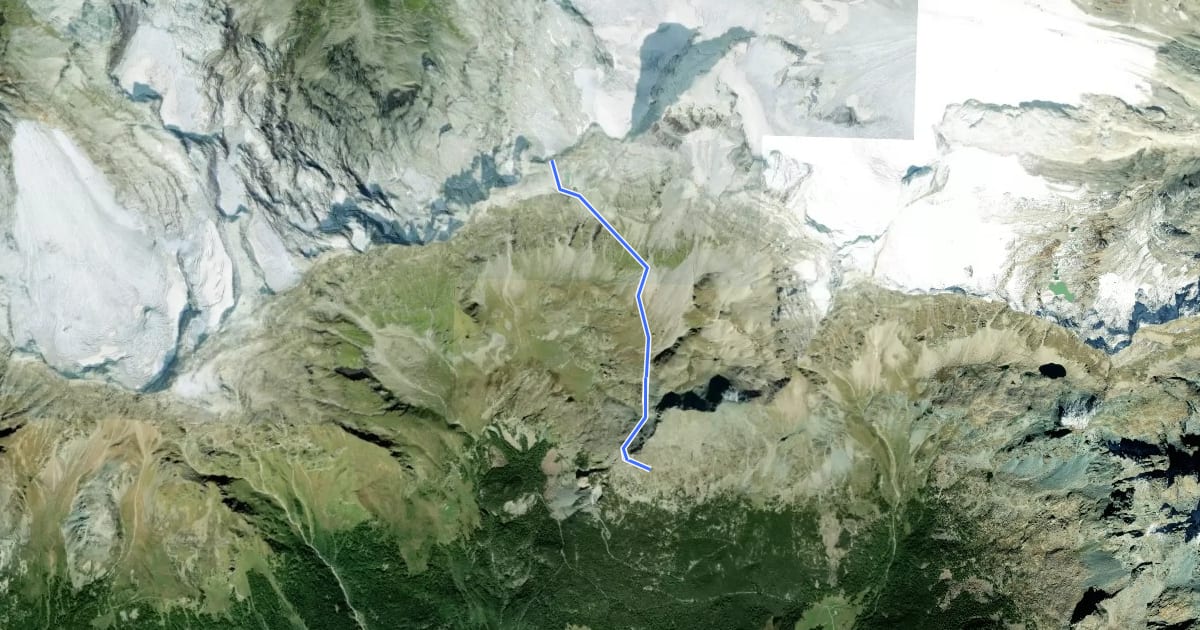 Маршрут Rifugio Antonio ed Elia Longoni - Passo Tremogge на спутниковом снимке
