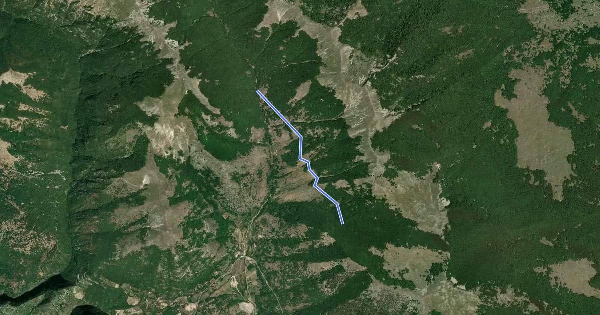 Маршрут Rifugio Capo d'Acqua - Valle Lattara на спутниковом снимке