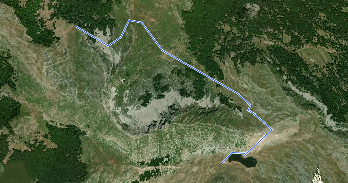 Маршрут Rifugio Fonte La Vena – Lago della Duchessa на спутниковом снимке