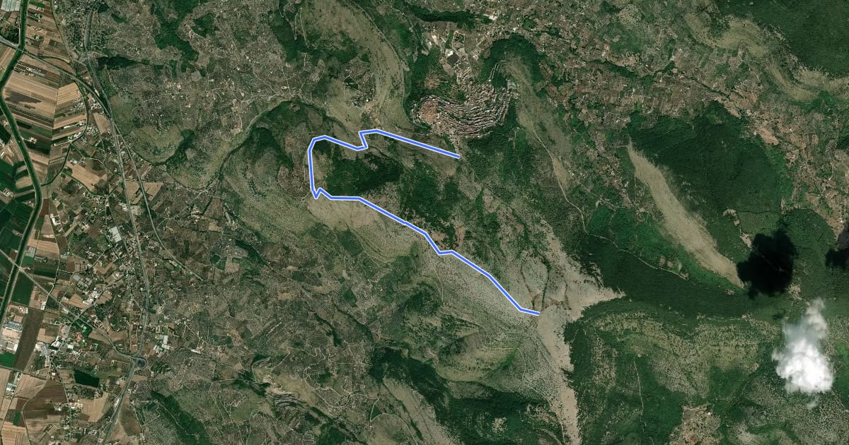 Маршрут Rifugio Gasperone-Ponte dei Ladri на спутниковом снимке