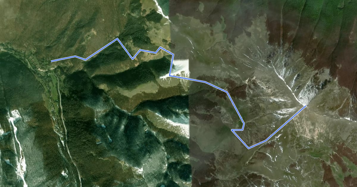 Маршрут Rifugio Vallonina - Monte di Cambio на спутниковом снимке