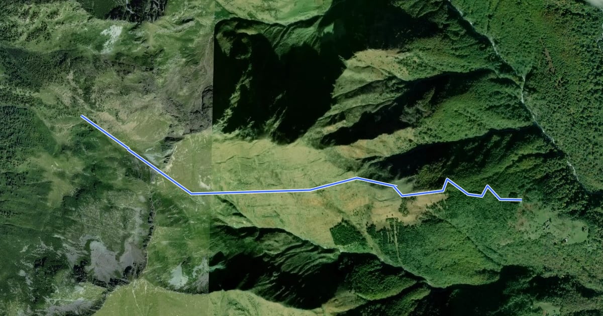 Маршрут Rifugio Vincino-Alta Via del Lario на спутниковом снимке